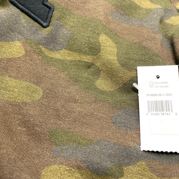 GAP Logo Pullover Hoodie Camo Green Fleece Cotton Men’s Size 215206-02-1 - Picture 2 of 2